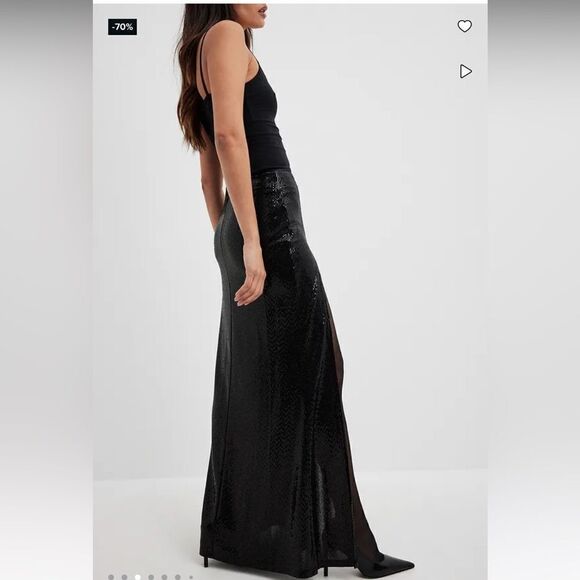 Sparking High Slit Maxi Skirt - Picture 2 of 8